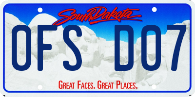 SD license plate 0FSD07