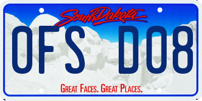SD license plate 0FSD08
