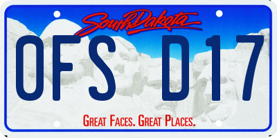 SD license plate 0FSD17