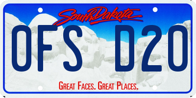 SD license plate 0FSD20