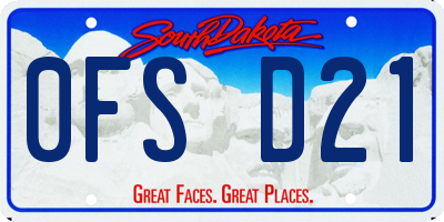 SD license plate 0FSD21