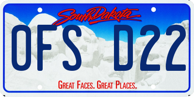SD license plate 0FSD22