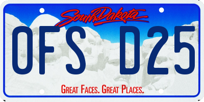 SD license plate 0FSD25