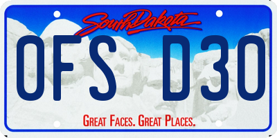 SD license plate 0FSD30