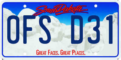 SD license plate 0FSD31