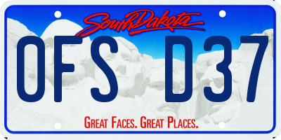 SD license plate 0FSD37