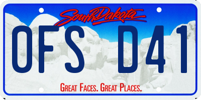 SD license plate 0FSD41