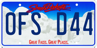 SD license plate 0FSD44