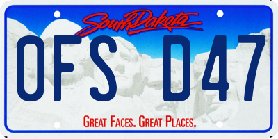 SD license plate 0FSD47
