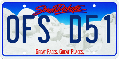 SD license plate 0FSD51