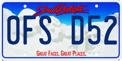 SD license plate 0FSD52