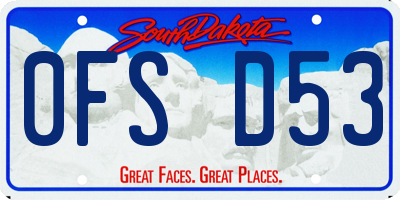 SD license plate 0FSD53