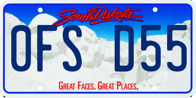 SD license plate 0FSD55