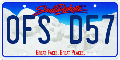 SD license plate 0FSD57