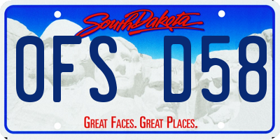 SD license plate 0FSD58