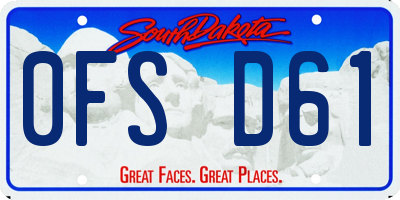 SD license plate 0FSD61