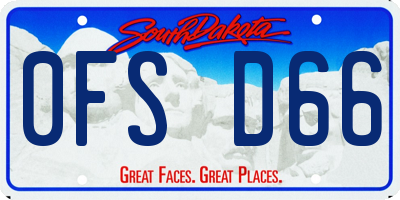 SD license plate 0FSD66
