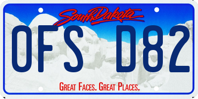 SD license plate 0FSD82