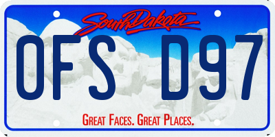 SD license plate 0FSD97