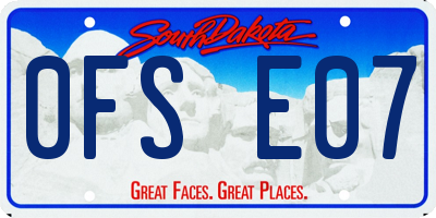 SD license plate 0FSE07