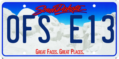 SD license plate 0FSE13