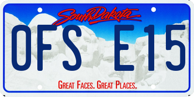 SD license plate 0FSE15