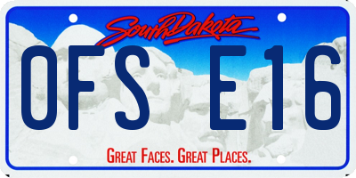 SD license plate 0FSE16