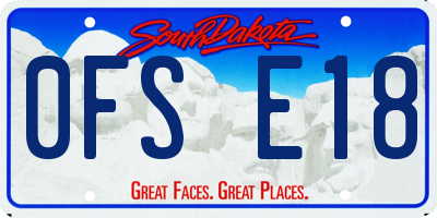 SD license plate 0FSE18