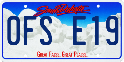 SD license plate 0FSE19