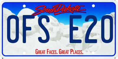 SD license plate 0FSE20
