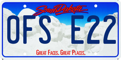 SD license plate 0FSE22