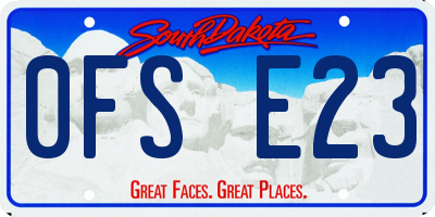 SD license plate 0FSE23