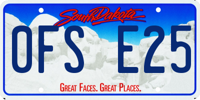 SD license plate 0FSE25