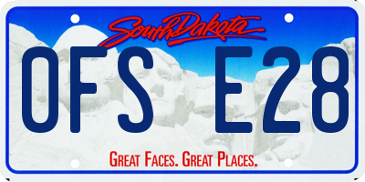 SD license plate 0FSE28