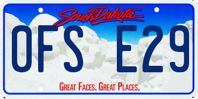 SD license plate 0FSE29