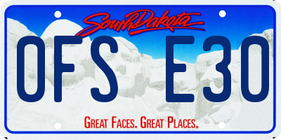SD license plate 0FSE30