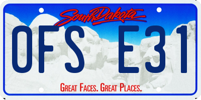 SD license plate 0FSE31