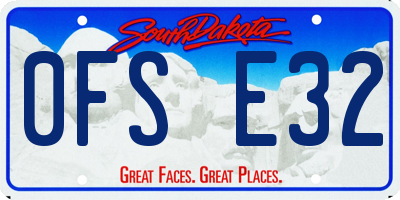 SD license plate 0FSE32