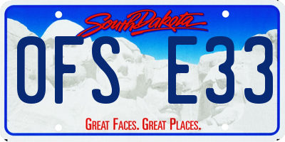 SD license plate 0FSE33