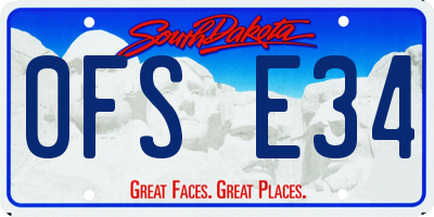 SD license plate 0FSE34