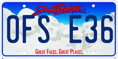 SD license plate 0FSE36