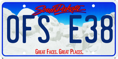 SD license plate 0FSE38