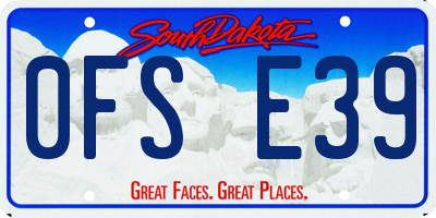 SD license plate 0FSE39