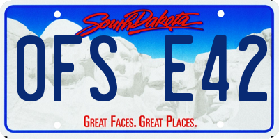 SD license plate 0FSE42