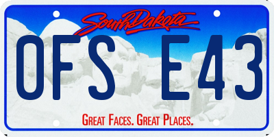 SD license plate 0FSE43