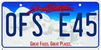 SD license plate 0FSE45