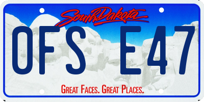 SD license plate 0FSE47