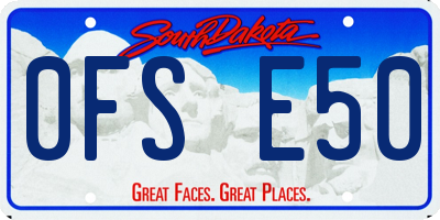 SD license plate 0FSE50