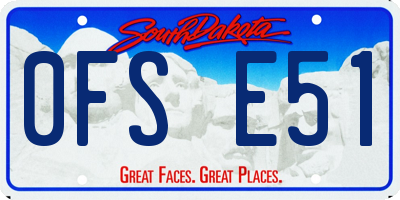 SD license plate 0FSE51