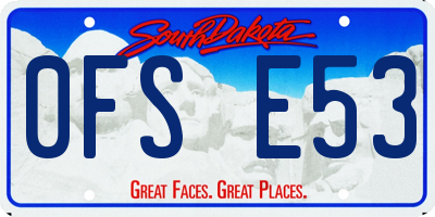 SD license plate 0FSE53